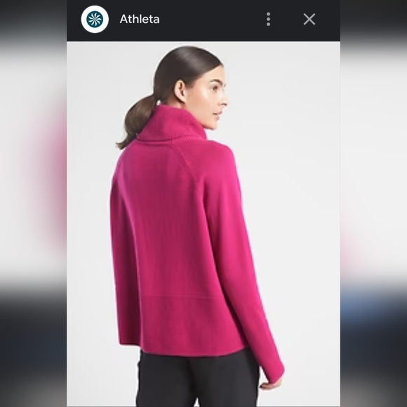 ATHLETA cashmere blend turtleneck cowl sweater fuschia pink rare limited edition - Picture 3 of 17